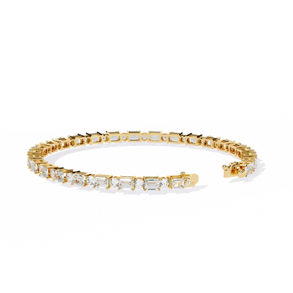 Emerald Array – Lab Diamond Tennis Bracelet with 4x3mm Cuts in 14K Gold