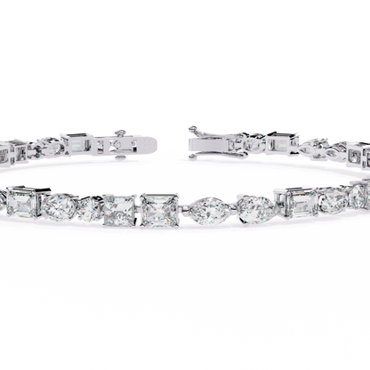 Royal Shapes – Mixed Fancy-Cut Lab Diamond Bracelet in 14K Gold