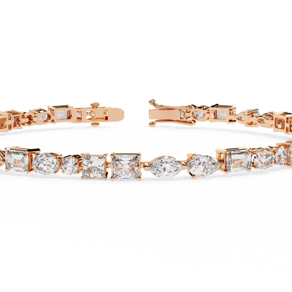 Royal Shapes – Mixed Fancy-Cut Lab Diamond Bracelet in 14K Gold