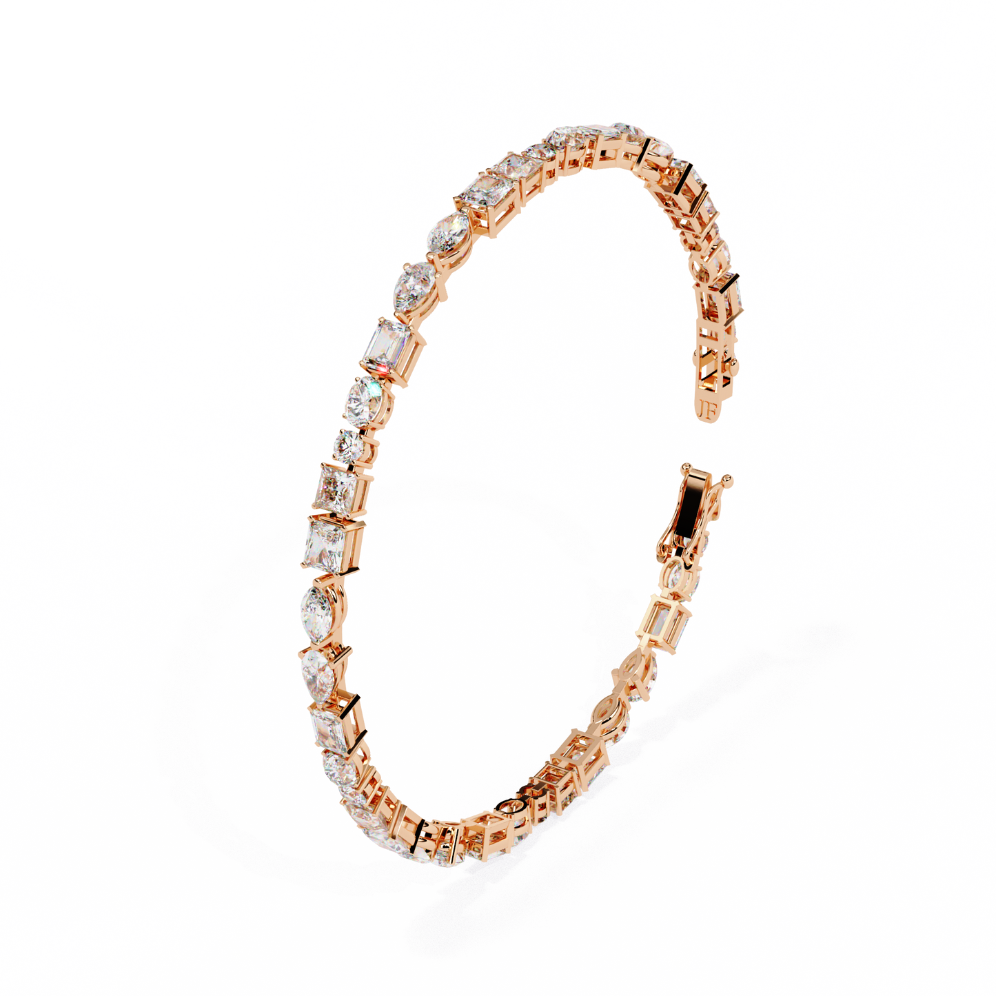 Royal Shapes – Mixed Fancy-Cut Lab Diamond Bracelet in 14K Gold