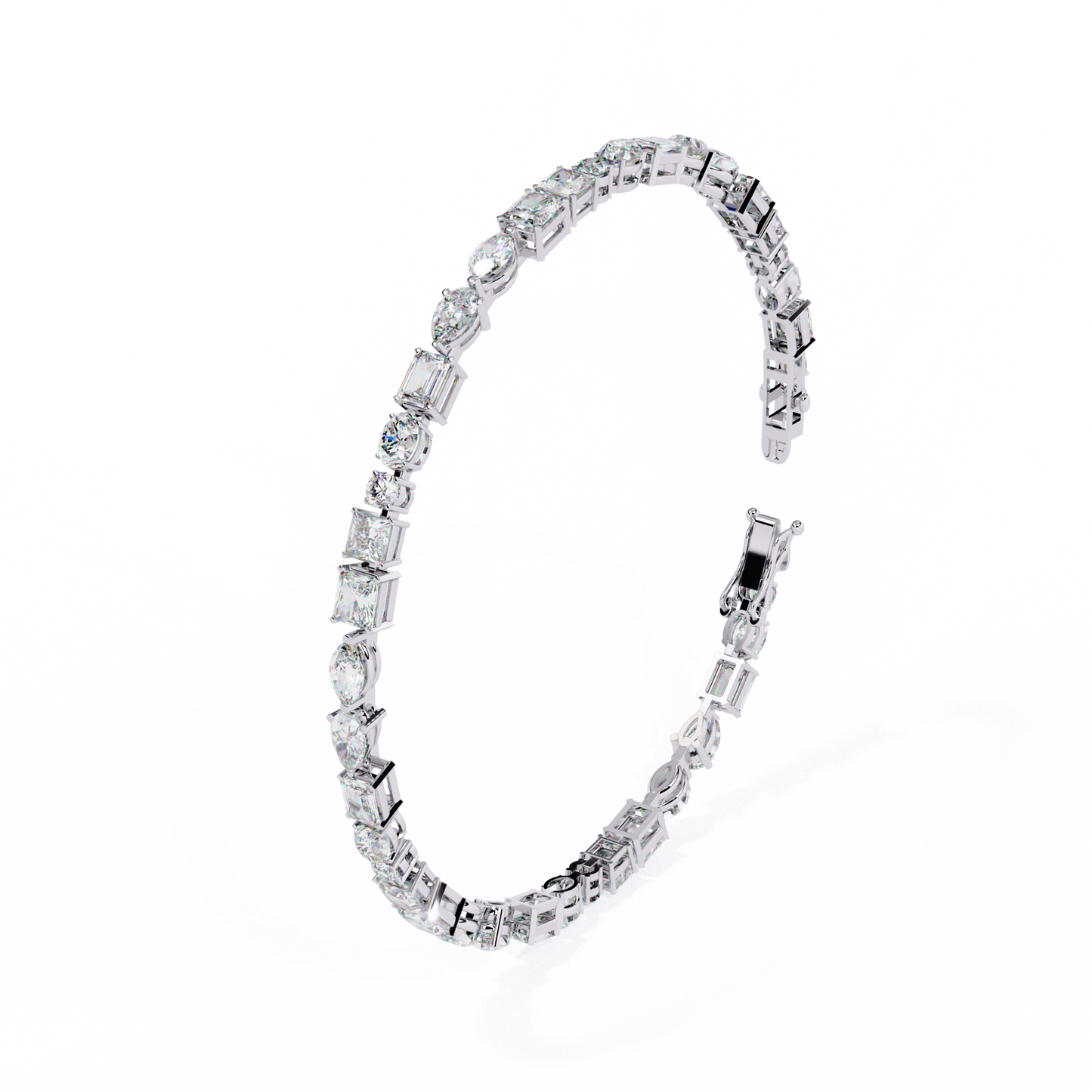 Royal Shapes – Mixed Fancy-Cut Lab Diamond Bracelet in 14K Gold