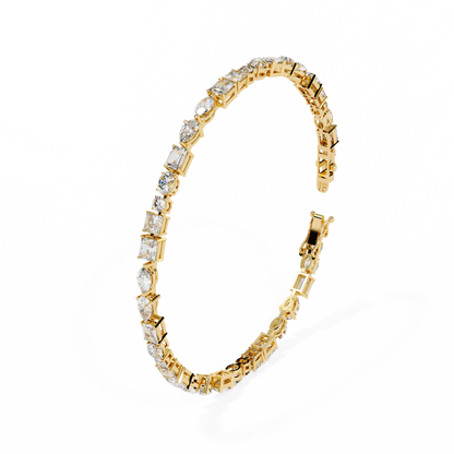 Royal Shapes – Mixed Fancy-Cut Lab Diamond Bracelet in 14K Gold