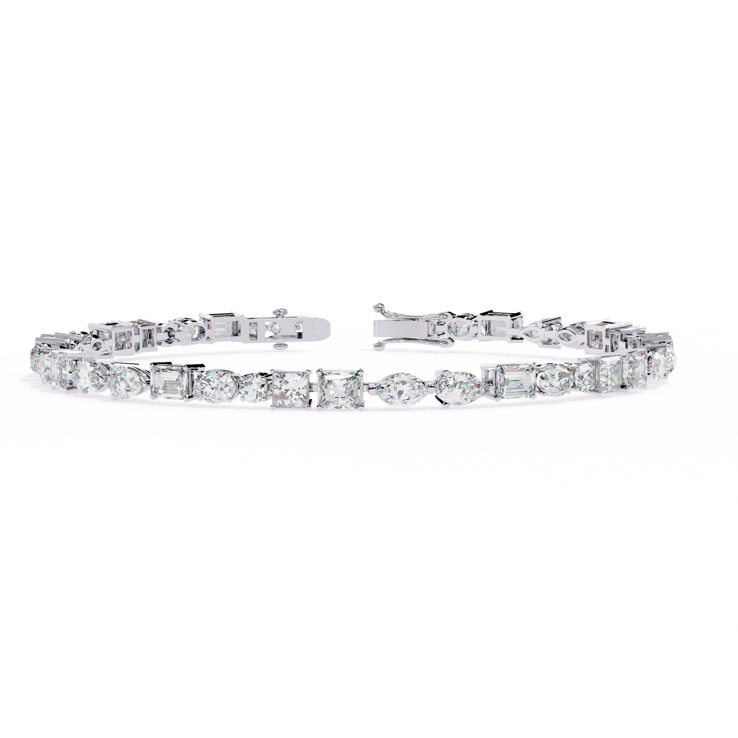 Royal Shapes – Mixed Fancy-Cut Lab Diamond Bracelet in 14K Gold