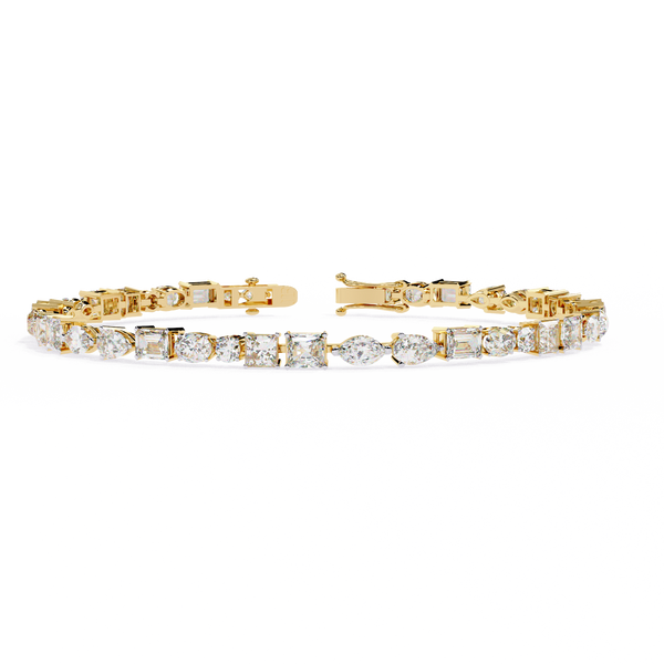 Royal Shapes – Mixed Fancy-Cut Diamond Bracelet in 14K Gold