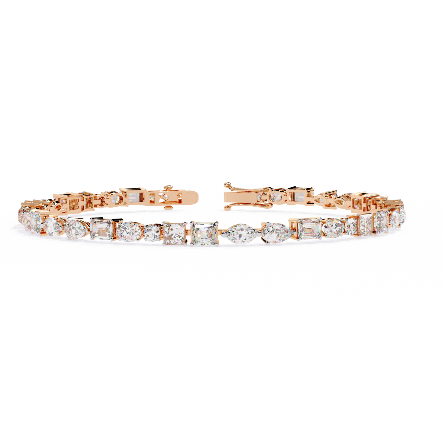 Royal Shapes – Mixed Fancy-Cut Lab Diamond Bracelet in 14K Gold