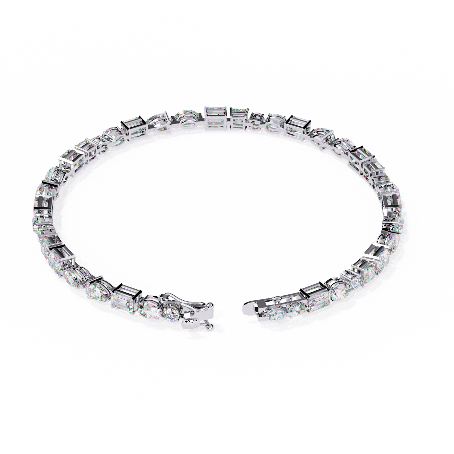 Royal Shapes – Mixed Fancy-Cut Lab Diamond Bracelet in 14K Gold