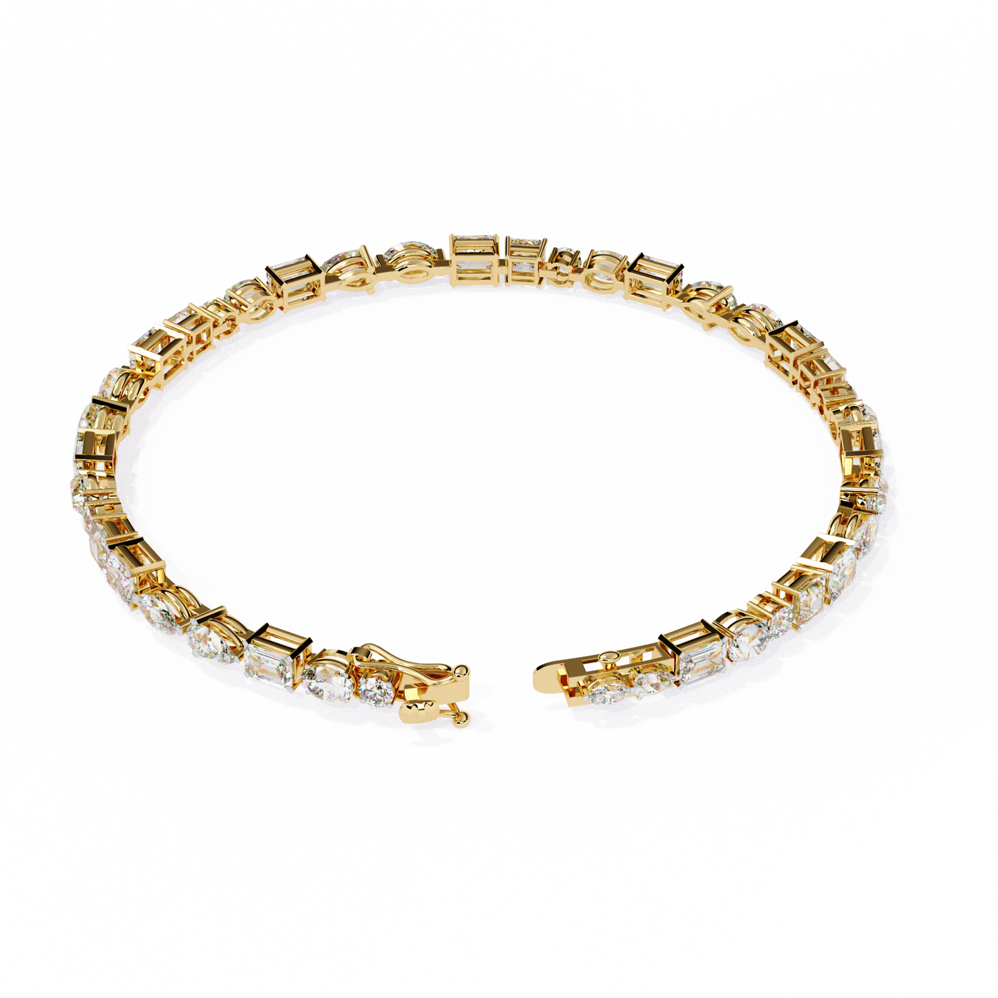 Royal Shapes – Mixed Fancy-Cut Lab Diamond Bracelet in 14K Gold