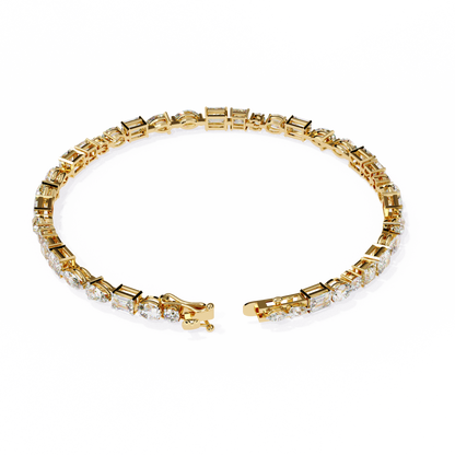 Royal Shapes – Mixed Fancy-Cut Lab Diamond Bracelet in 14K Gold