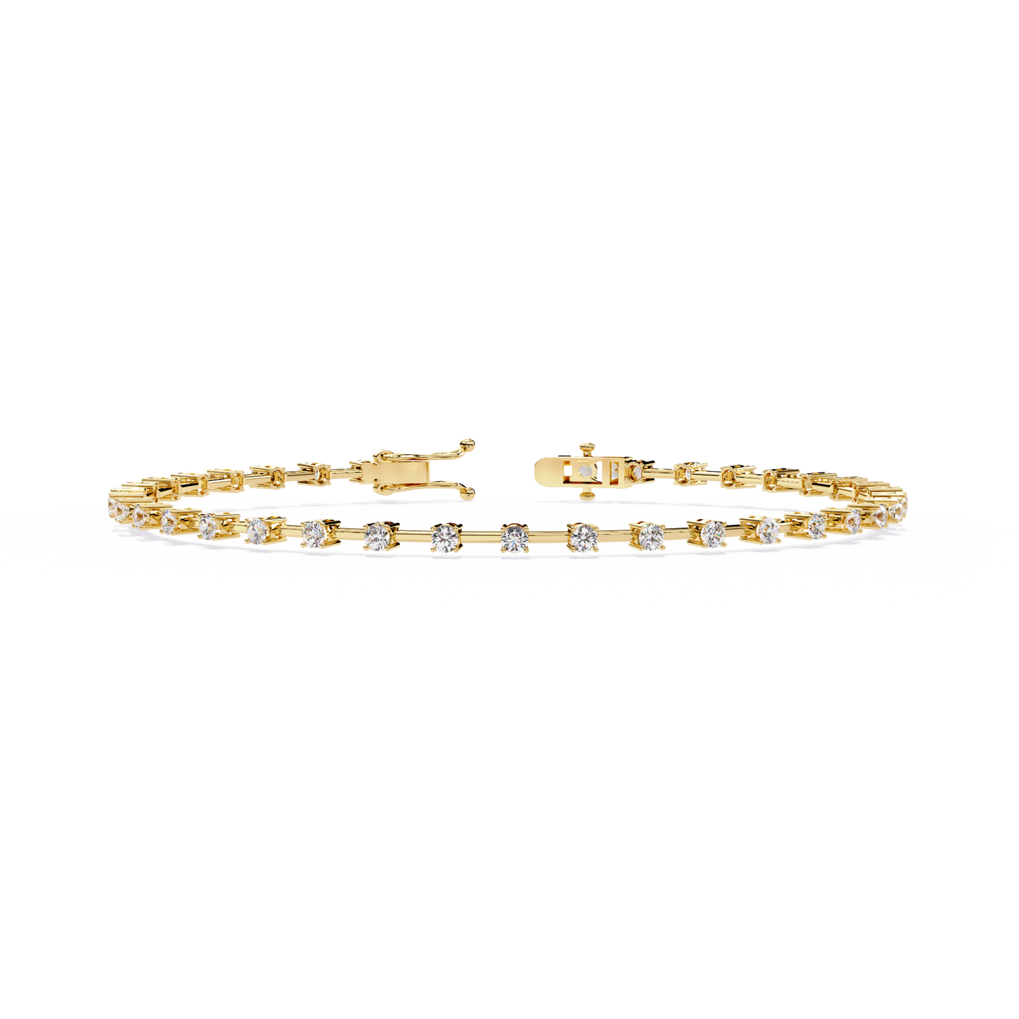 Baguette Link – Lab Diamond Line Bracelet in 14K Gold