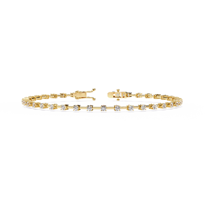 Baguette Link – Lab Diamond Line Bracelet in 14K Gold