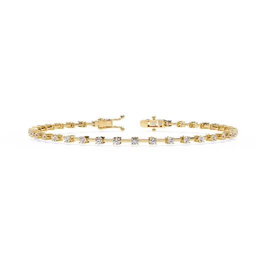 Baguette Link – Lab Diamond Line Bracelet in 14K Gold