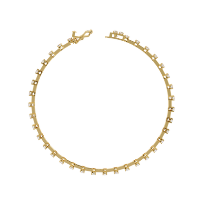 Baguette Link – Lab Diamond Line Bracelet in 14K Gold