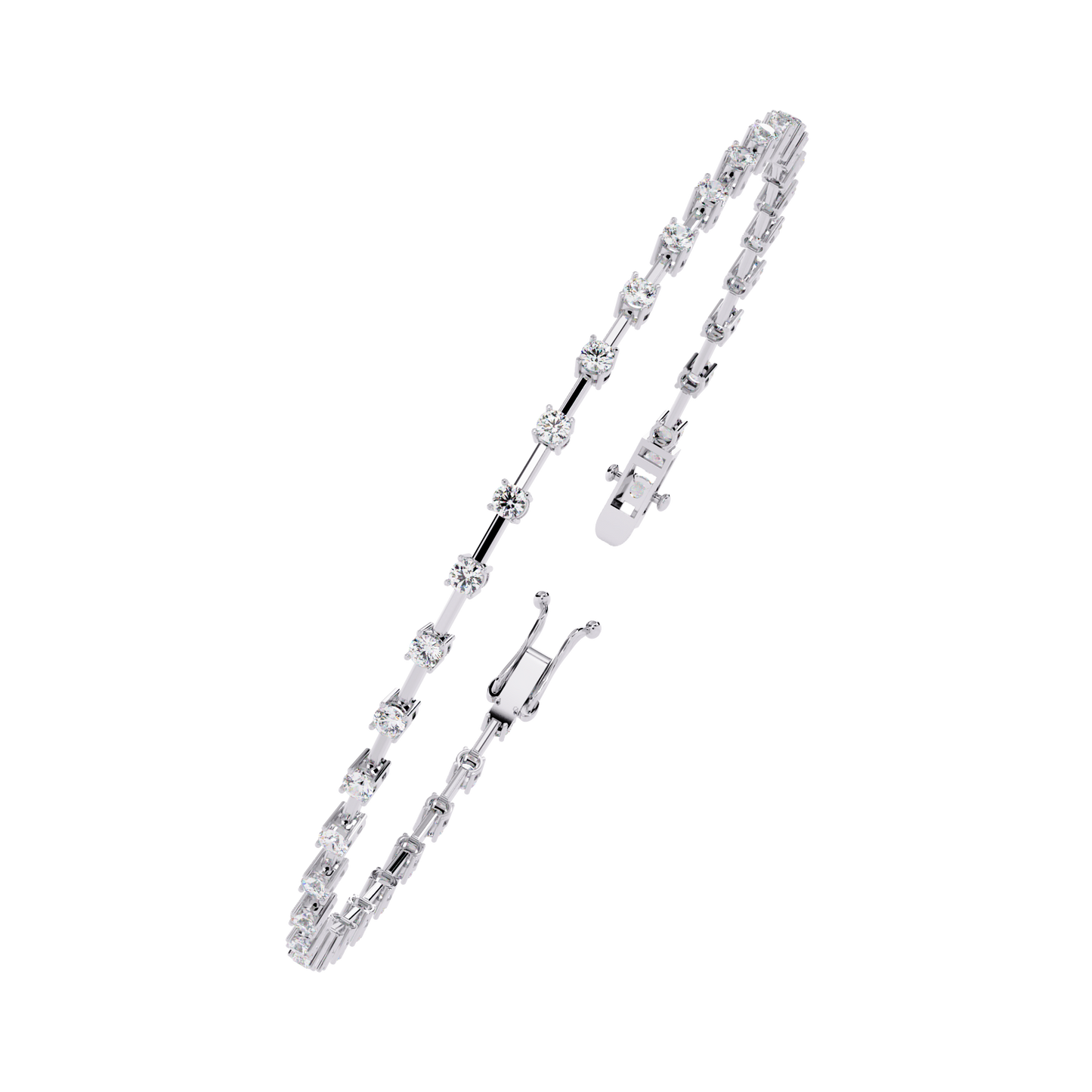 Baguette Link – Lab Diamond Line Bracelet in 14K Gold