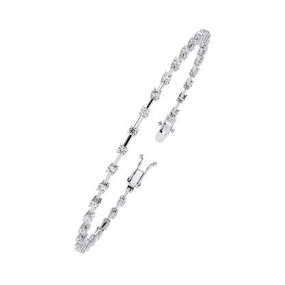 Baguette Link – Lab Diamond Line Bracelet in 14K Gold