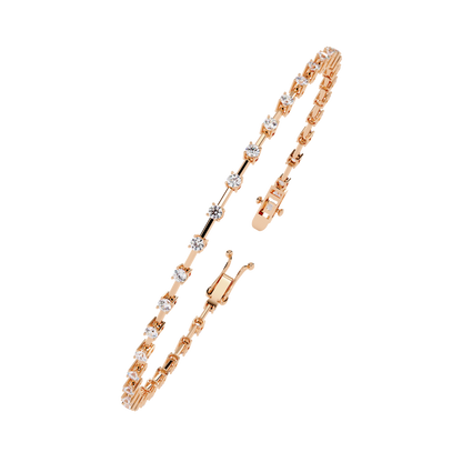 Baguette Link – Lab Diamond Line Bracelet in 14K Gold