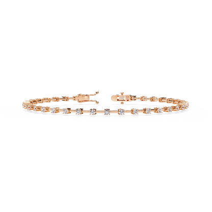 Baguette Link – Lab Diamond Line Bracelet in 14K Gold
