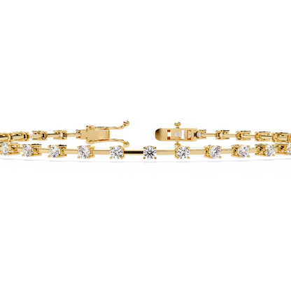 Baguette Link – Lab Diamond Line Bracelet in 14K Gold