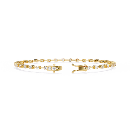 Baguette Link – Lab Diamond Line Bracelet in 14K Gold