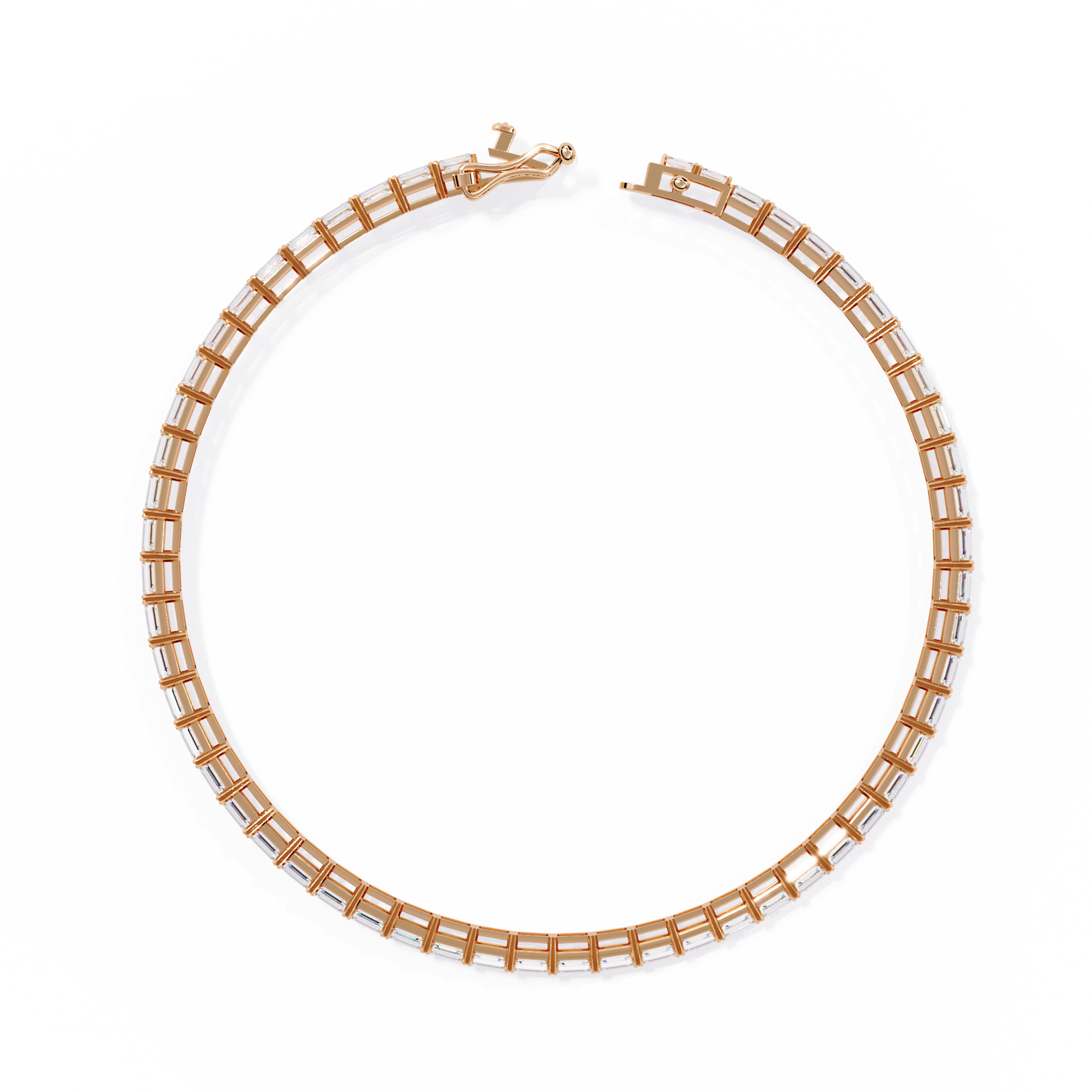 Emerald Line – Lab Diamond Emerald-Cut Bracelet in 14K Gold