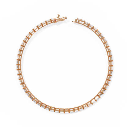 Emerald Line – Lab Diamond Emerald-Cut Bracelet in 14K Gold
