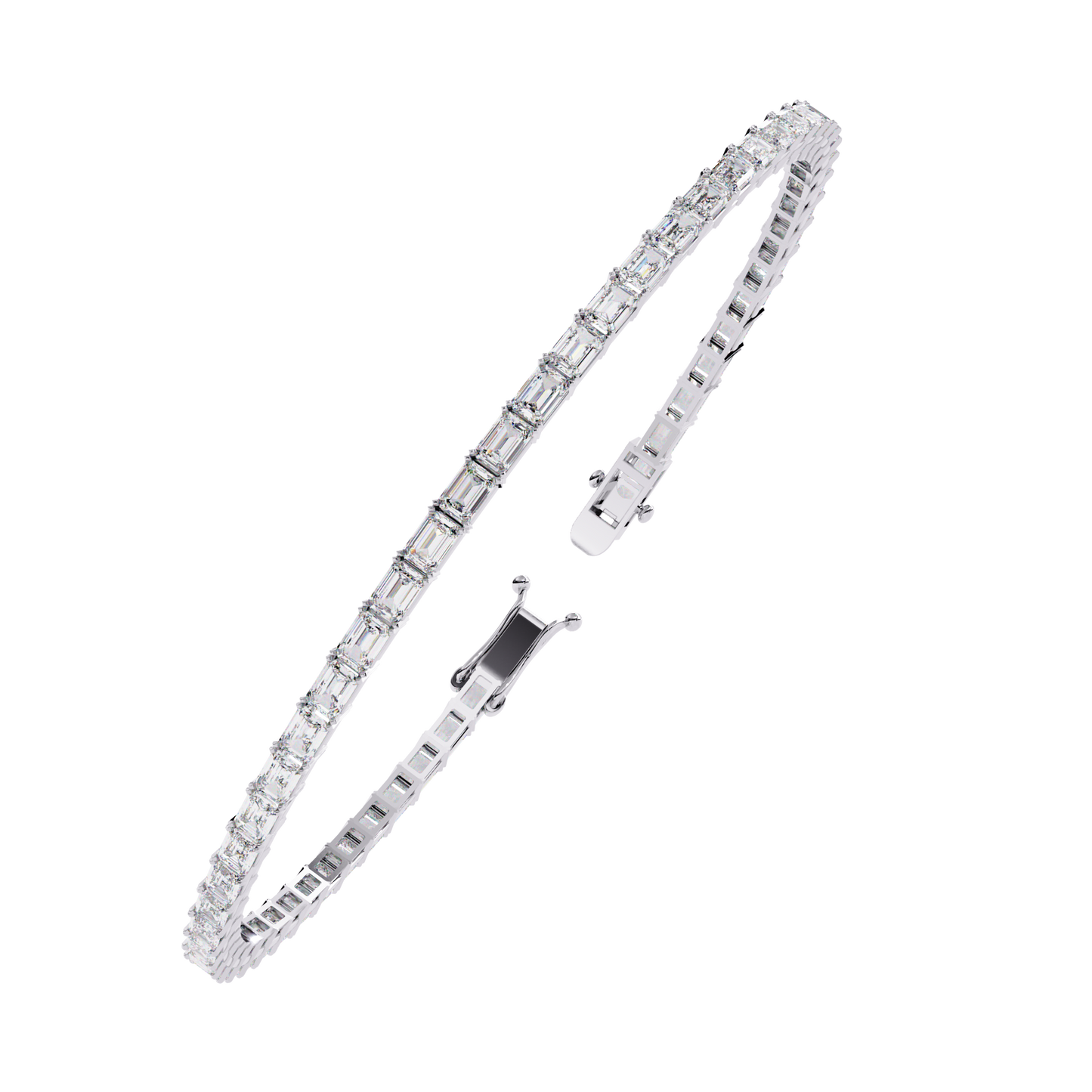 Emerald Line – Lab Diamond Emerald-Cut Bracelet in 14K Gold