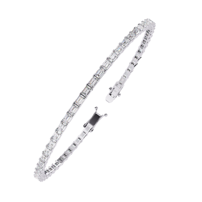 Emerald Line – Lab Diamond Emerald-Cut Bracelet in 14K Gold