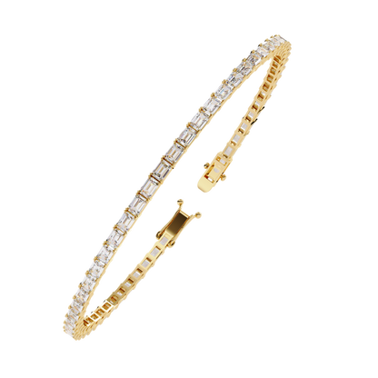 Emerald Line – Lab Diamond Emerald-Cut Bracelet in 14K Gold