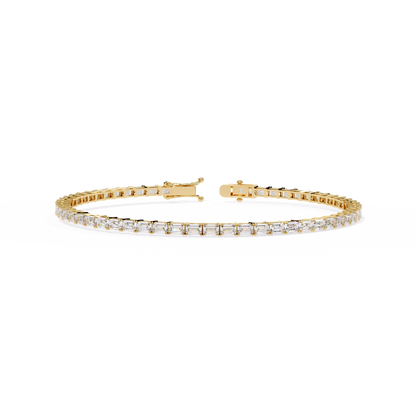Emerald Line – Lab Diamond Emerald-Cut Bracelet in 14K Gold
