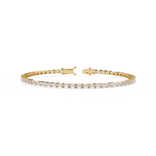 Emerald Line – Lab Diamond Emerald-Cut Bracelet in 14K Gold