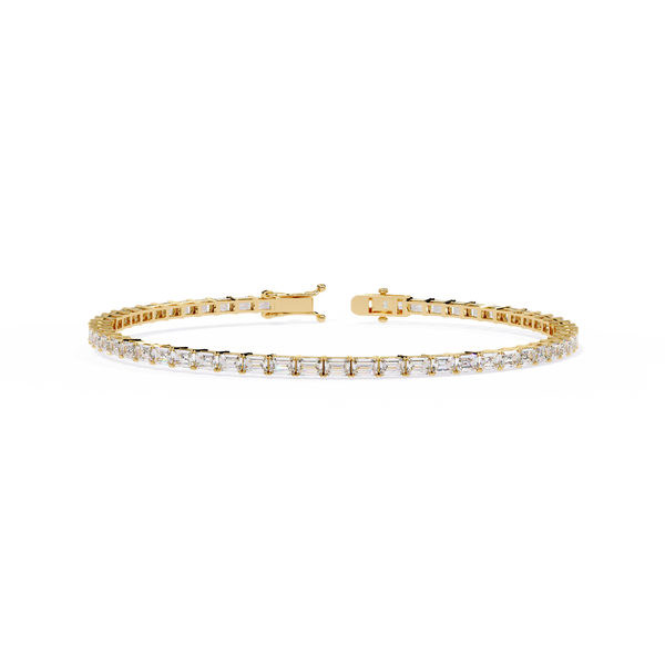 Emerald Line – Diamond Emerald-Cut Bracelet in 14K Gold