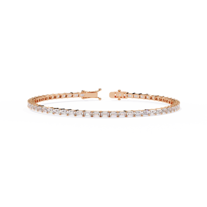 Emerald Line – Lab Diamond Emerald-Cut Bracelet in 14K Gold