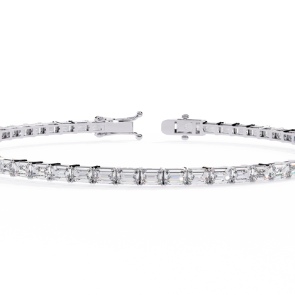 Emerald Line – Lab Diamond Emerald-Cut Bracelet in 14K Gold