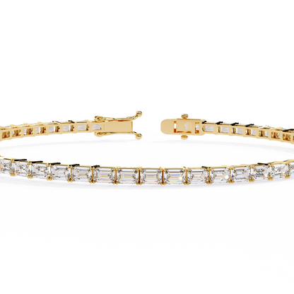 Emerald Line – Lab Diamond Emerald-Cut Bracelet in 14K Gold