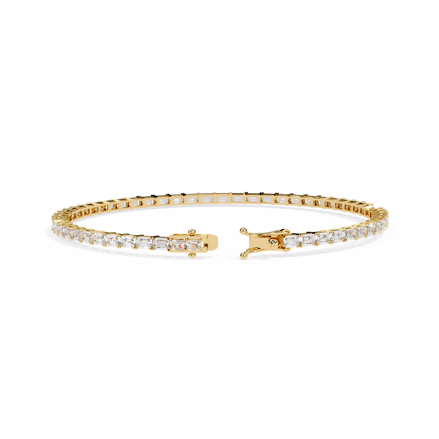 Emerald Line – Lab Diamond Emerald-Cut Bracelet in 14K Gold