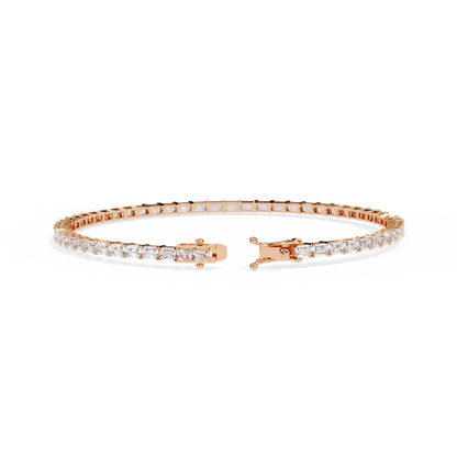 Emerald Line – Lab Diamond Emerald-Cut Bracelet in 14K Gold
