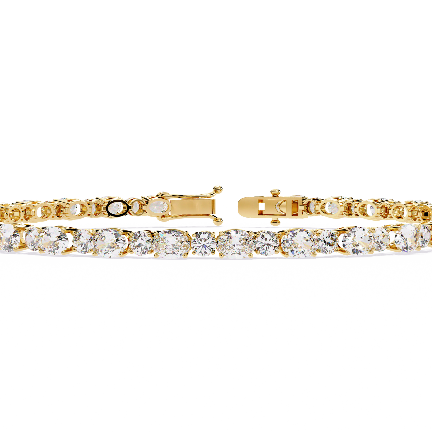 Oval Linea – Lab Diamond Tennis Bracelet in 14K Gold