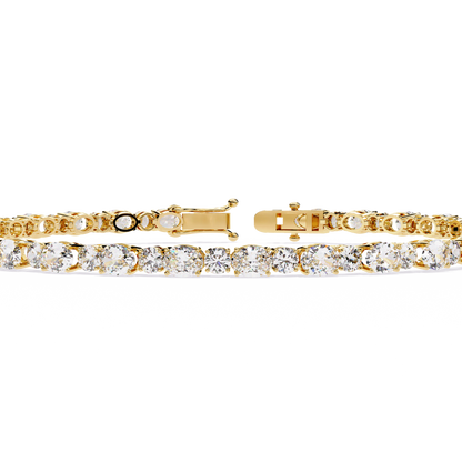Oval Linea – Lab Diamond Tennis Bracelet in 14K Gold