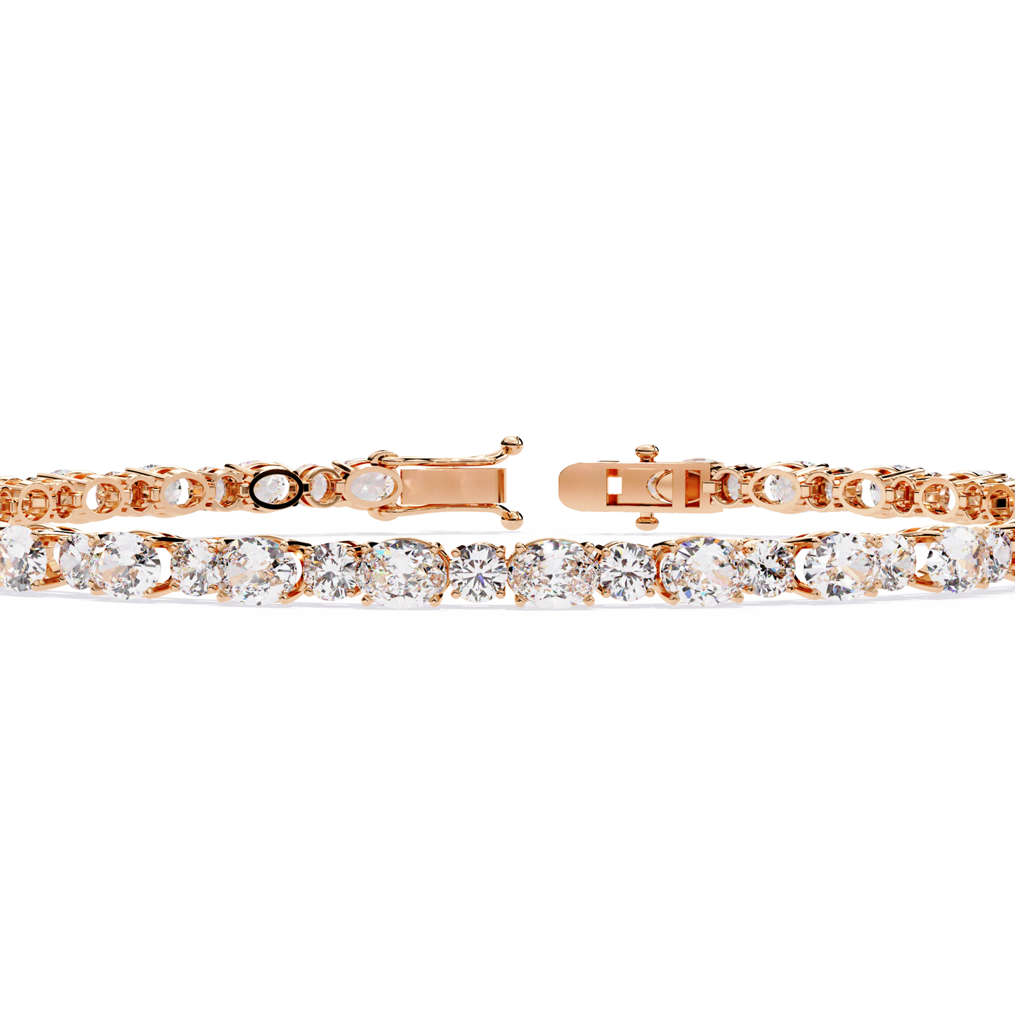 Oval Linea – Lab Diamond Tennis Bracelet in 14K Gold