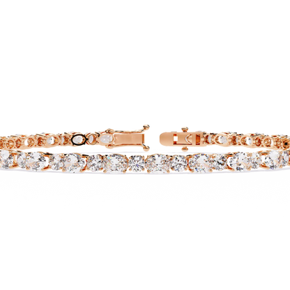Oval Linea – Lab Diamond Tennis Bracelet in 14K Gold