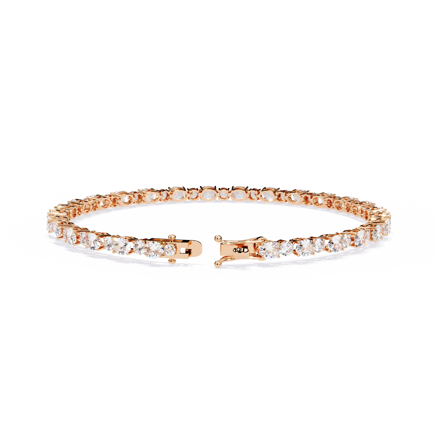 Oval Linea – Lab Diamond Tennis Bracelet in 14K Gold