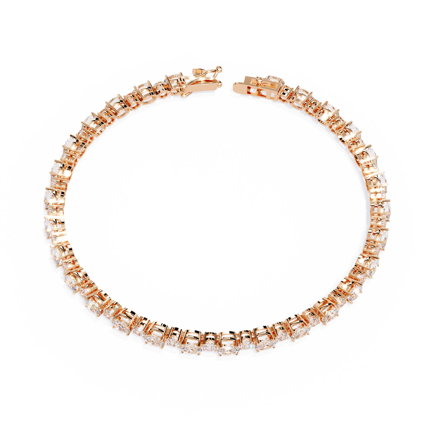 Oval Linea – Lab Diamond Tennis Bracelet in 14K Gold