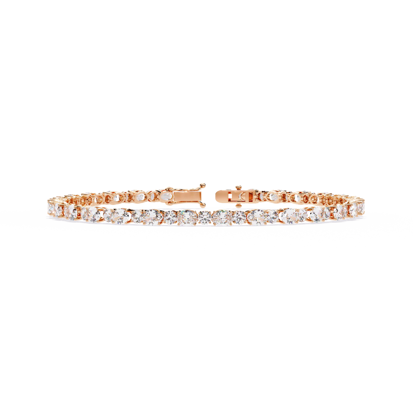 Oval Linea – Lab Diamond Tennis Bracelet in 14K Gold