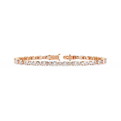 Oval Linea – Lab Diamond Tennis Bracelet in 14K Gold
