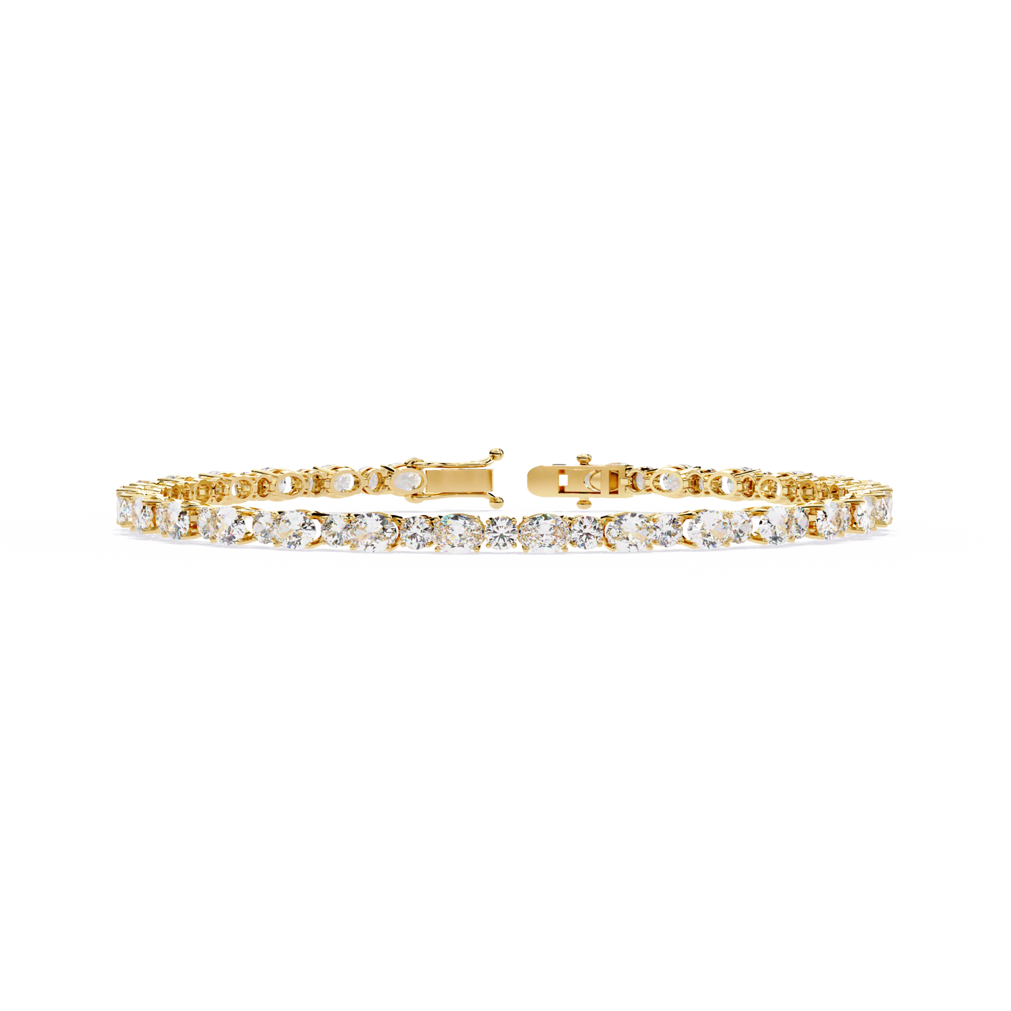 Oval Linea – Lab Diamond Tennis Bracelet in 14K Gold