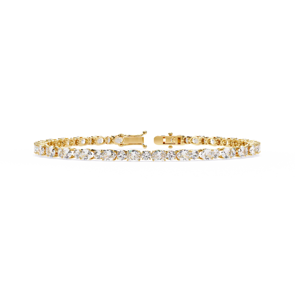 Oval Linea – Diamond Tennis Bracelet in 14K Gold