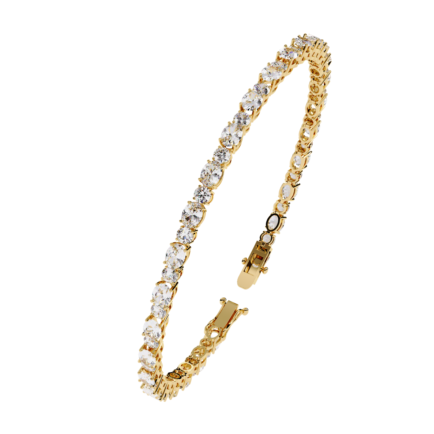 Oval Linea – Lab Diamond Tennis Bracelet in 14K Gold