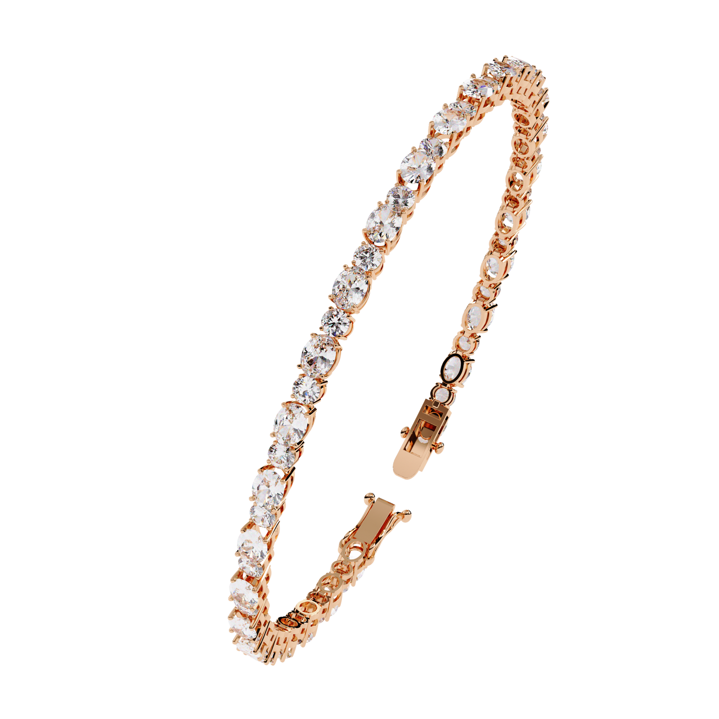 Oval Linea – Lab Diamond Tennis Bracelet in 14K Gold