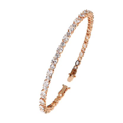 Oval Linea – Lab Diamond Tennis Bracelet in 14K Gold