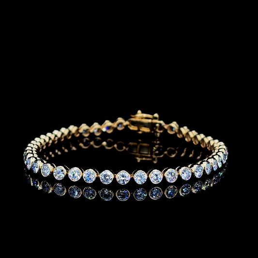 Golden Flow – Round Lab Diamond Tennis Bracelet in 14K Yellow Gold