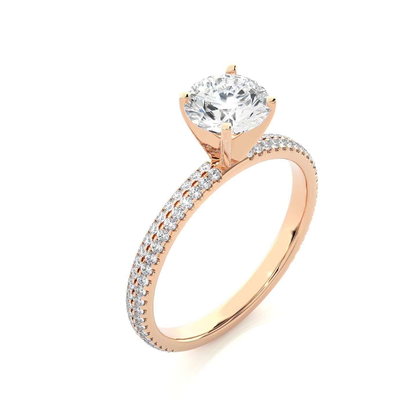 Rose Gold Pavé Solitaire Ring